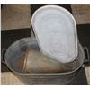 METAL TUB WITH FUNNEL AND LID