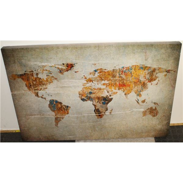 WORLD MAP UNIQUE PAINTING