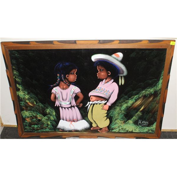 PAINTING OF 2 KIDS IN JUNGLE