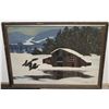 PAINTING OF WINTER CABIN
