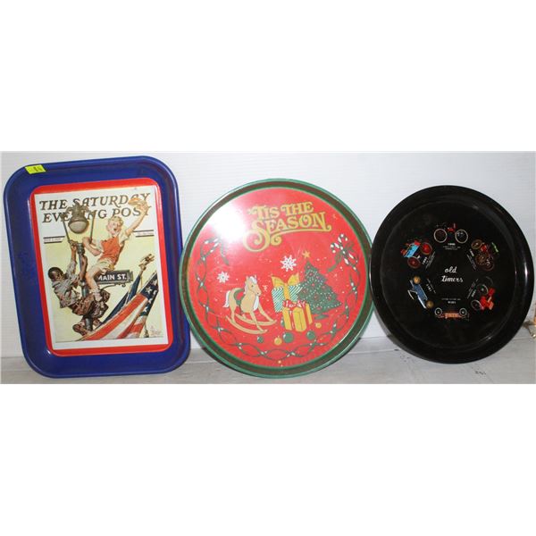 3 COLLECTIBLE VINTAGE TRAYS
