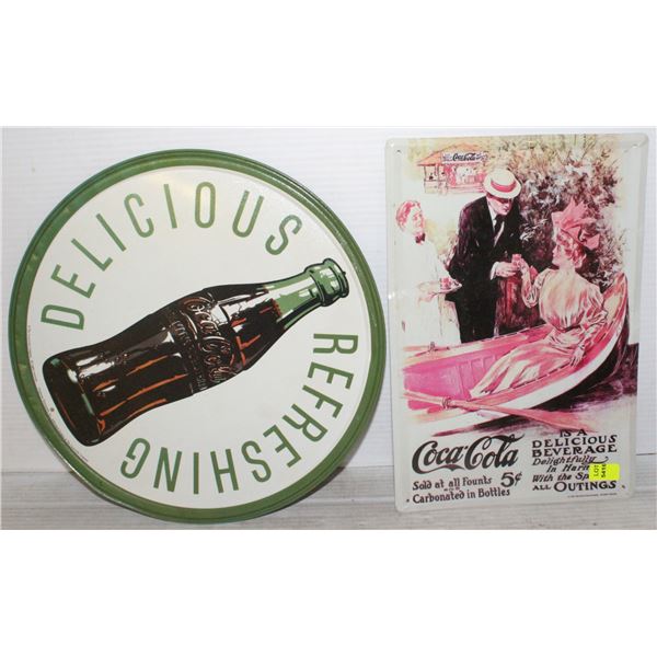 2 COLLECTIBLE COCA COLA SIGNS