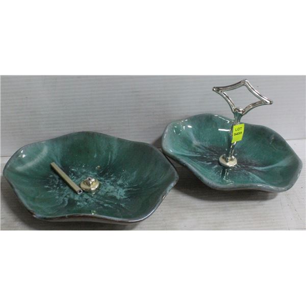 2 BLUE MOUNTAIN POTTERY CENTERPIECES