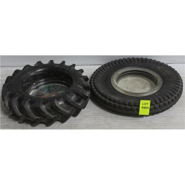 2 TIRE ASHTRAYS