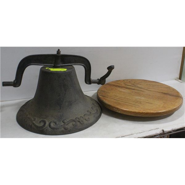 METAL BELL WITH WOODEN COVER