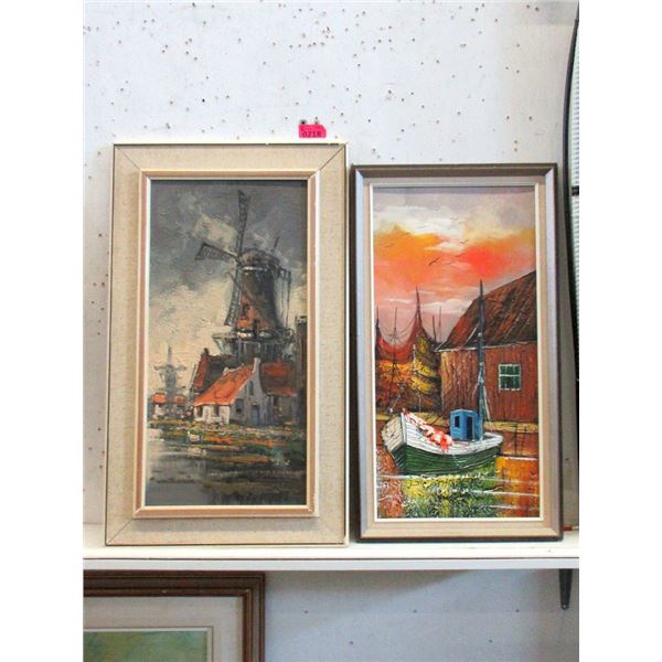 2 Vintage Oil on Canvas Paintings