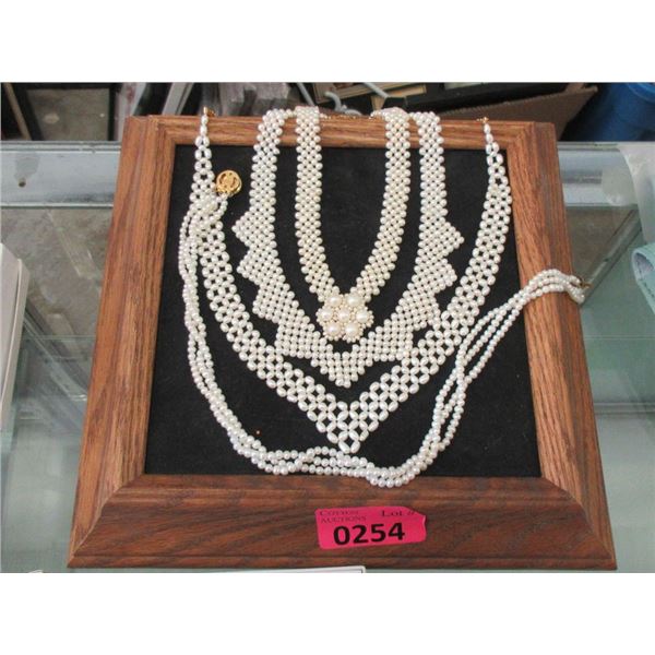 4 Assorted 18" Pearl Necklaces