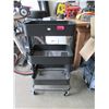 Image 1 : Black Metal 3 Tier Rolling Cart -13" x 17" x 31" tall