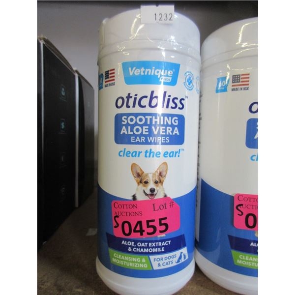 5 Vetnique Oticbliss Pet Ear Wipes - 60 Packs