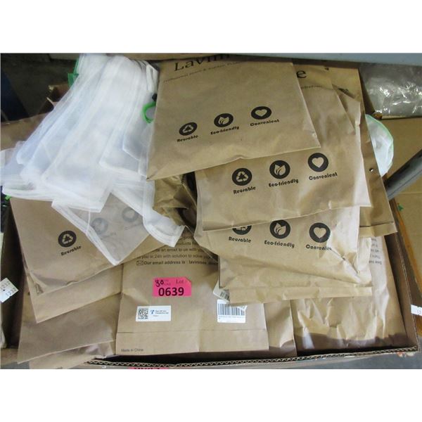 20 New Sets of 9 Mesh Produce Bags-3 Sizes / set