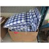 Image 1 : 24 Small Blue Checkered Fitted Vinyl Table Cloths