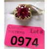 Image 1 : 10 KT Gold 7 Carat Ruby Ring  - Size 13