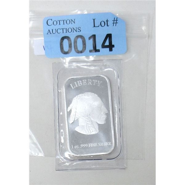 1 Oz. .999 Silver First Nations/Buffalo Bar