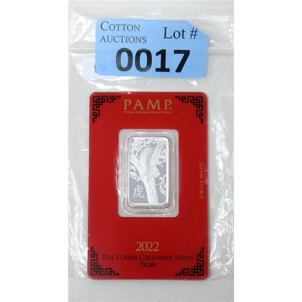 10 Gram .999 Silver 2022 Year of the Tiger Bar