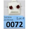 Image 1 : New Sterling Silver 2.5 CTW Garnet Stud Earrings