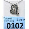 Image 1 : 1/2 CTW Blue & White Diamond Heart Necklace
