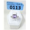 Image 1 : Sterling Silver Amethyst & Diamond Ring