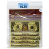 Image 1 : 5 Certified 24 KT Gold Foil Doge Coin Novelty Notes