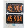 Image 1 : Pair of USA 1955 Illinois License Plates