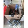 Image 1 : Box of Assorted Hand Tools, Casters & Cords