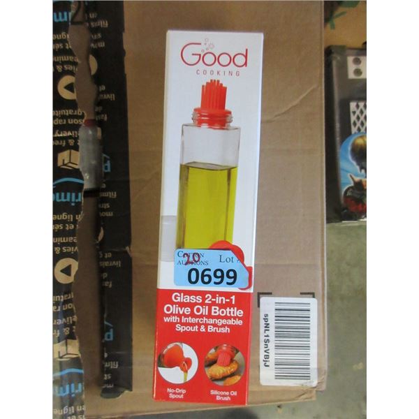 20 Glass 2 in 1 Olive Oil Bottles w/Spout & Brush