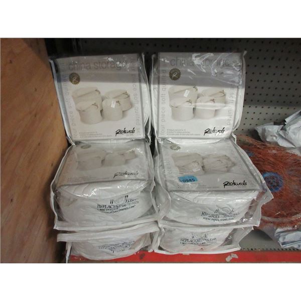 6 New 4 Piece Quilted China Storage Bags