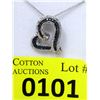 Image 1 : 1/2 CTW Blue & White Diamond Heart Necklace