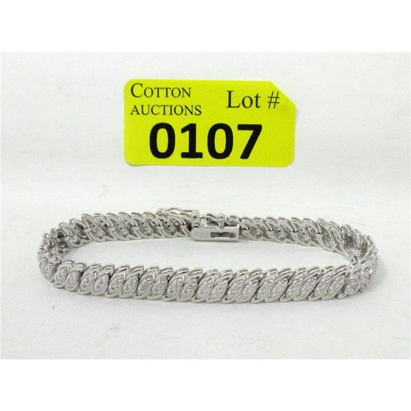 Diamond Wave Design Tennis Bracelet