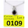 Image 1 : Sterling Silver Garnet & Diamond Pendant