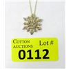 Image 1 : .925 Sterling Silver Diamond Flower Necklace