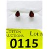 Image 1 : New Sterling Silver Pear Cut Garnet Earrings