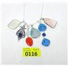 Image 1 : 6 Custom Made Gemstone Pendants with 1 Chain