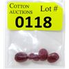 Image 1 : 4 Loose Oval Cut Ruby Gemstones - 27.5 CTW