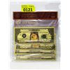 Image 1 : 5 Certified 24 KT Gold Foil Doge Coin Bank Notes