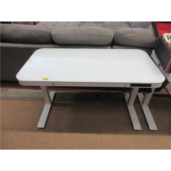 White AirLift Adjustable Height Desk