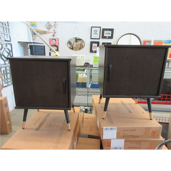 2 New Brown End Table / Night Stands - Flat Pack