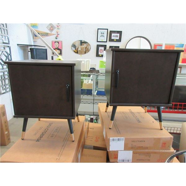 2 New Brown End Table / Night Stands - Flat Pack