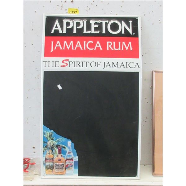 Metal Appleton Jamaican Rum Chalk Board