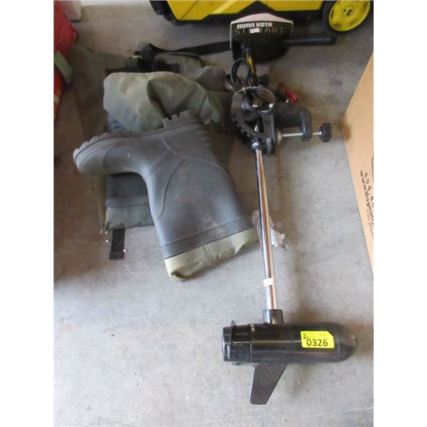 Minnkota Trolling Motor & Pair of Leg Waders