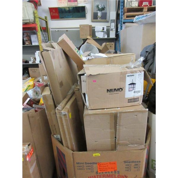 Skid of Assorted Brown Boxed Merchandise