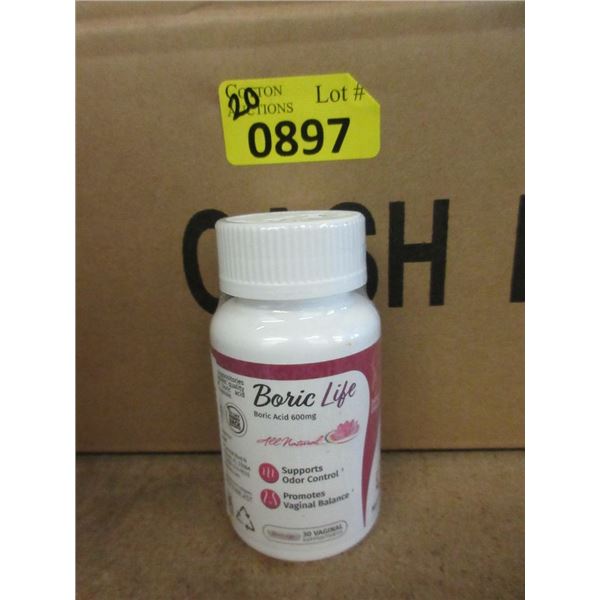 20 Bottles of 600 mg Boric Acid Suppositories