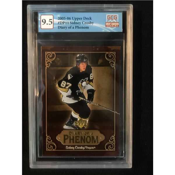 2005-06 UPPER DECK NO.DP11 SIDNEY CROSBY DIARY OF A PHENOM (GCG 9.5)