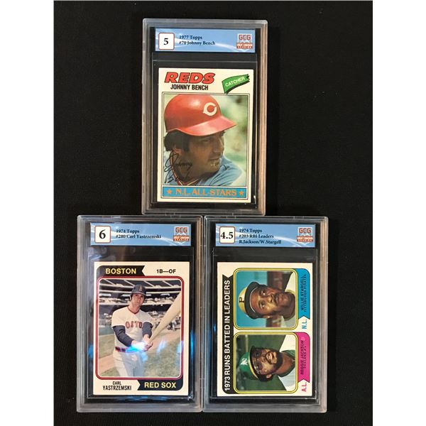 VINTAGE TOPPS GRADED BASEBALL CARD LOT (GCG GRADING)