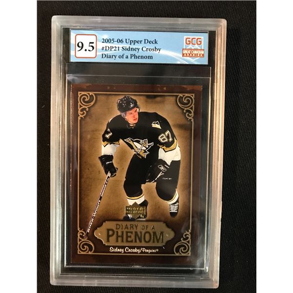 2005-06 UPPER DECK NO.DP21 SIDNEY CROSBY DIARY OF A PHENOM (GCG 9.5)