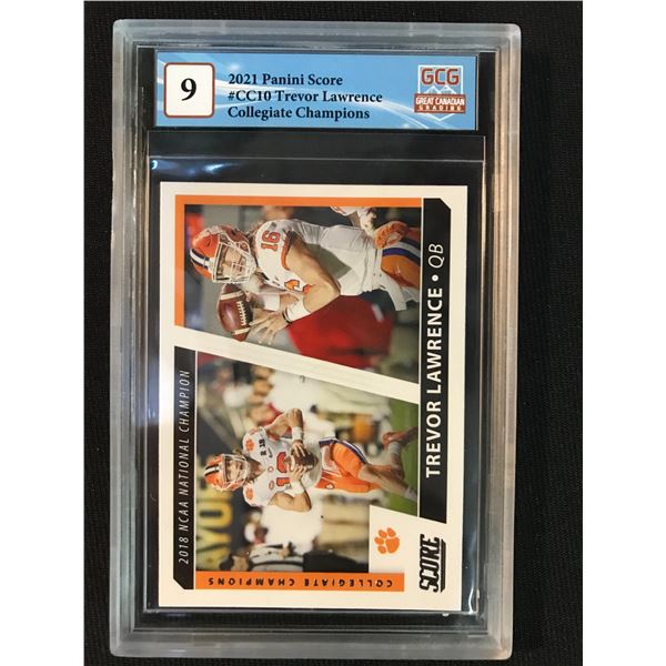 2021 PANINI SCORE NO.CC10 TREVOR LAWRENCE COLLEGIATE CHAMPIONS (GCG 9)