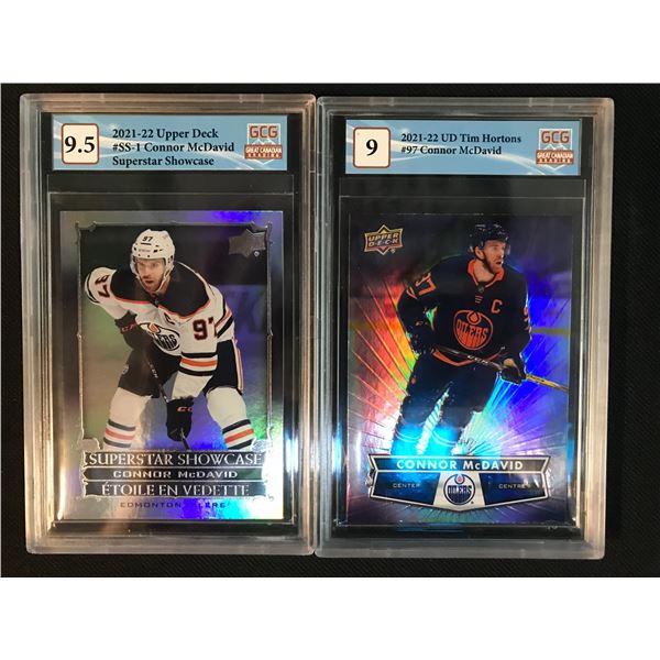 HIGH GRADE UPPER CONNOR MCDAVID HOCKEY CARD LOT (GCG GRADED)