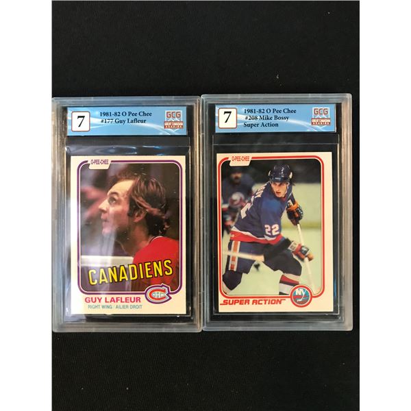 HIGH GRADE 1981-82 O-PEE-CHEE HOCKEY CARD LOT (GCG GRADED)