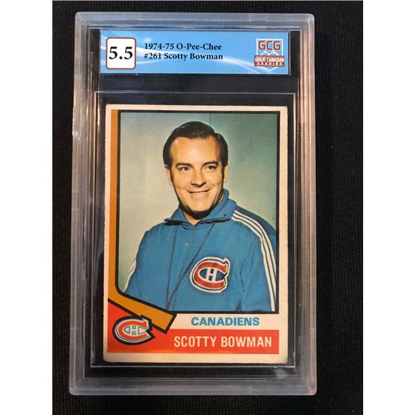 1974-75 O-PEE-CHEE NO.261 SCOTTY BOWMAN (GCG 5.5)