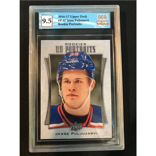 2016-17 UPPER DECK NO.P-87 JESSE PULJUJARVI ROOKIE PORTRAITS (GCG 9.5)