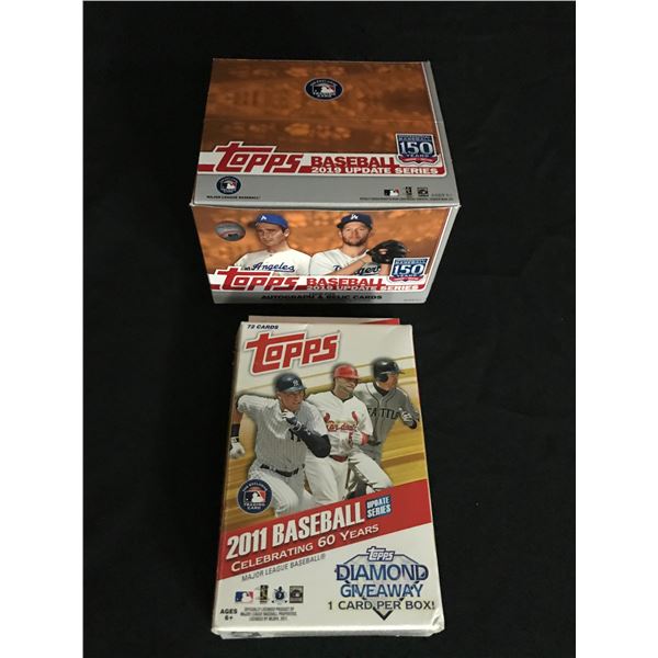 2019 TOPPS BASEBALL UPDATE SERIES/ 2011 TOPPS BASEBALL CARD BOX LOT